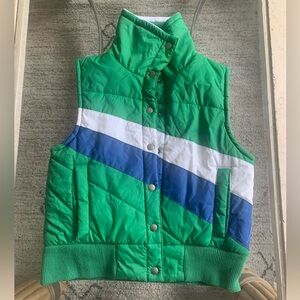 LIMELIGHT Make Waves Retro Vest Green with Blue and White Accents